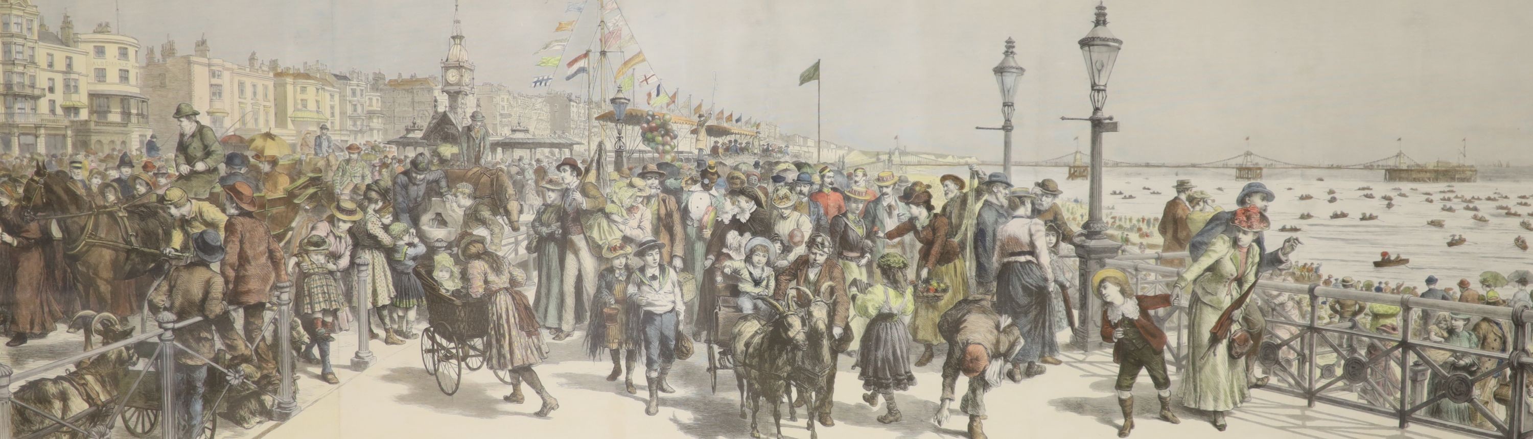 G. Durand (Illustrated London News), Steel engraving, Brighton ‘Holiday Time At The Sea Side’, 37 x 110cm.